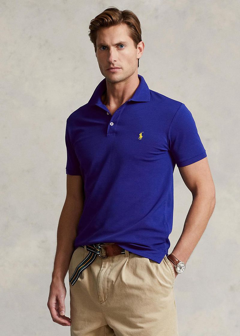 Poleras Polo Polo Ralph Lauren Hombre Slim Fit Stretch Mesh Chile Azules SMLVW-9214